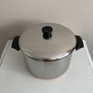 Revere Ware Vintage 1801 Copper Bottom 6 Quart Stock Pot W Lid Clinton ILL USA